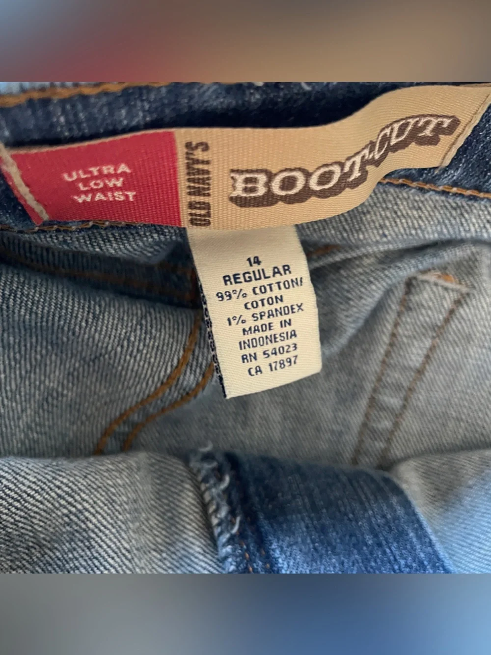 Old‎ Navy Vintage Bootcut Low Waist  Blue Stretch Jeans Western Casual Work Wear
